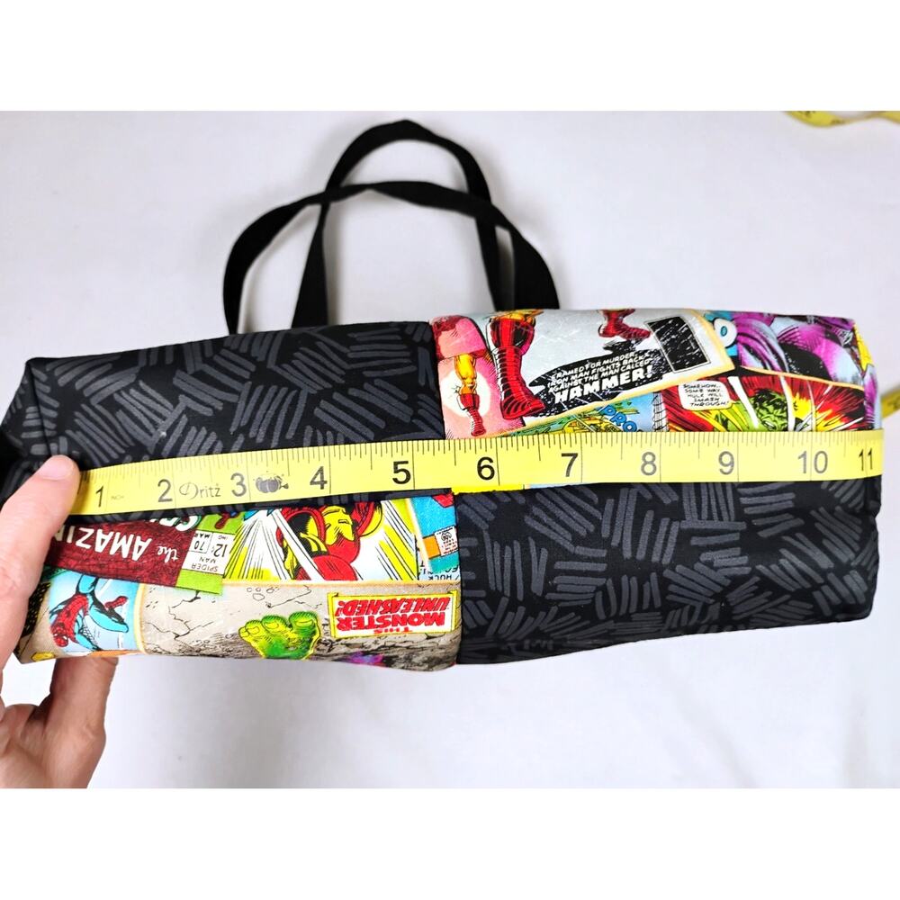 Handmade Superhero Comic Book Print Tote Bag Cloth Shoulder Bag Gift - Picture 11 of 12